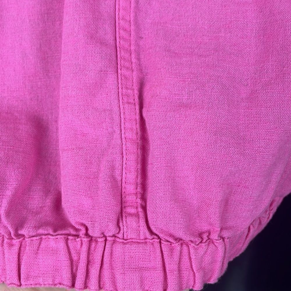 Barbiecore Bubblegum Pink Linen Blend Pullover Shirt / Shacket - Picture 16 of 16